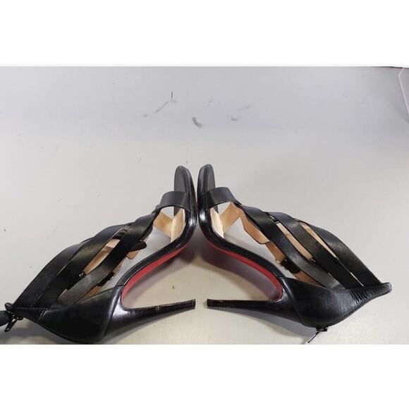 Authentic Pair Of Christian Loubouton Leather 3 Strap Heels - Picture 7 of 13